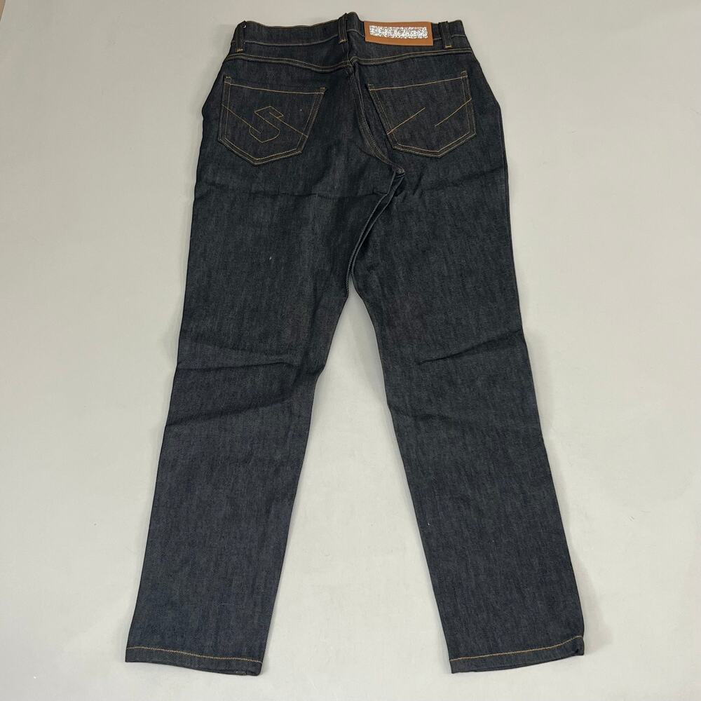SAMSHIELD Swarovski Crystal Engraved Jeans Women Sz US 26, UK 8, 36 Black Denim - Picture 5 of 11